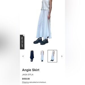 JAGA DTLA white ANGIE linen maxi skirt shabby chic